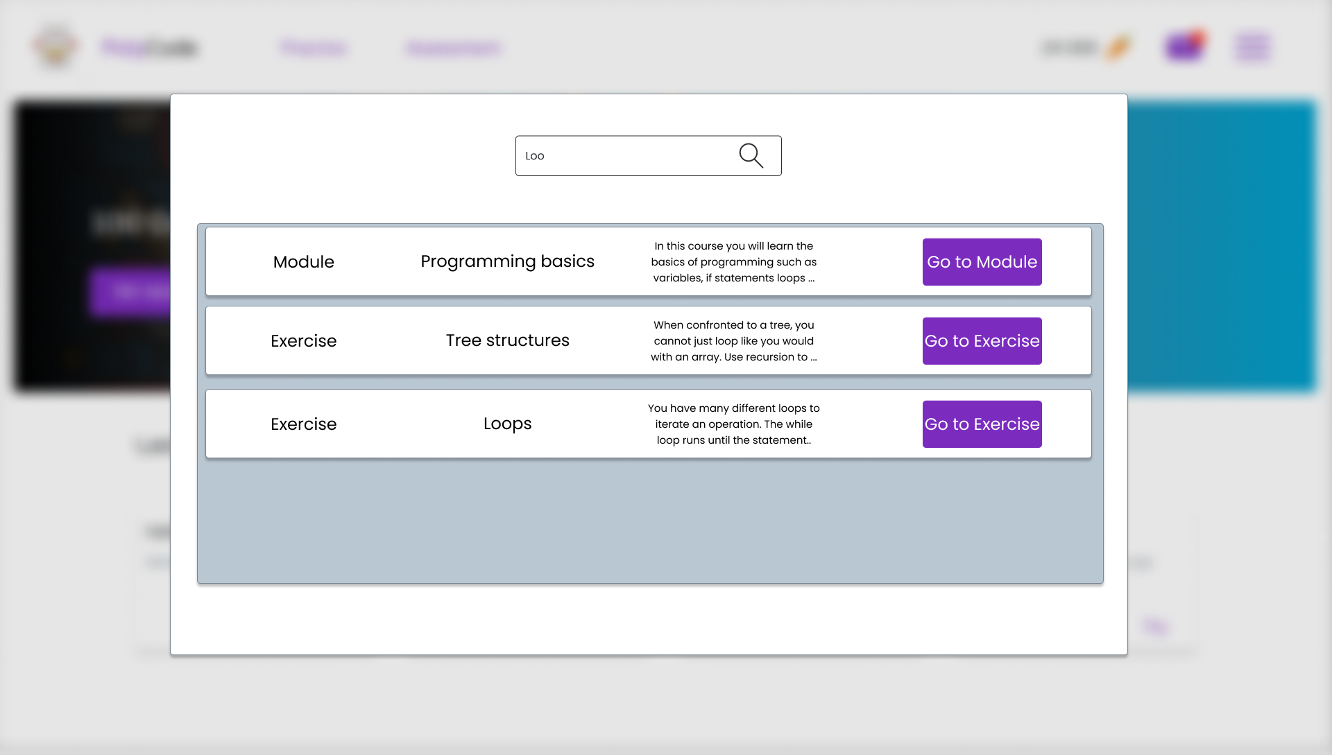 Proposition d’interface de résultats de recherche
